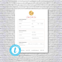 Load image into Gallery viewer, Cookie Decorating Business Editable and Printable Order Form