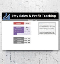 Load image into Gallery viewer, Etsy Sales Profit &amp; Inventory Tracking + Break Even Calculator | Excel Spreadsheet