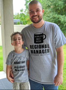 The Office inspired Regional Manager + Assistant to the Regional Manager Shirt Father's Day Gift Set