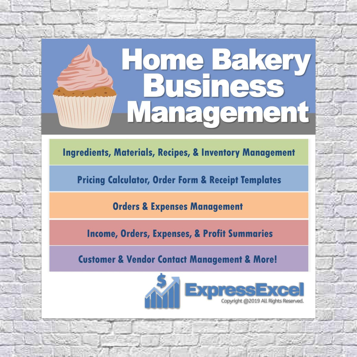 Cake Cupcake Cookie Baking Decorating Bakery Business Management Spreadsheet Software