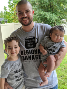 The Office inspired Regional Manager + Assistant to the RM + Assistant to the Assistant to the RM Shirt Father's Day Gift Set