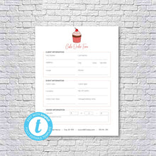 Load image into Gallery viewer, Cake + Cupcake Baking Decorating Business Editable and Printable Order Form