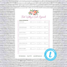 Load image into Gallery viewer, Floral Shop Bridal or Event Agreement Contract Template