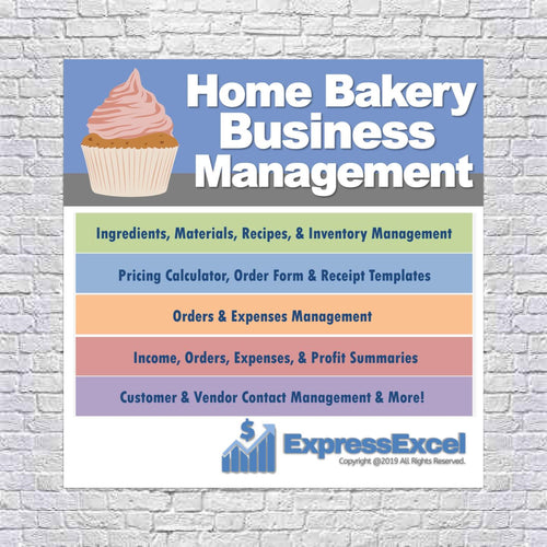 Home Bakery Business Management Spreadsheet Software