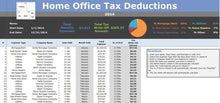 Load image into Gallery viewer, Home Office Deduction Tax Tracking Tax Write-off Calculator Excel Spreadsheet