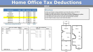 Home Office Deduction Tax Tracking Tax Write-off Calculator Excel Spreadsheet
