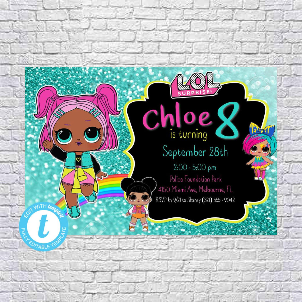 LOL Surprise Doll Birthday Invitation