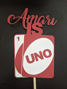 UNO Card Game Birthday Party Cake Topper