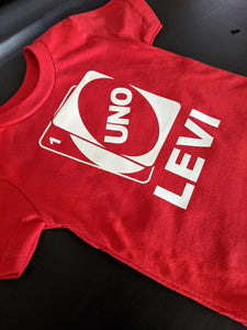 UNO Card Game 1st Birthday T-Shirt or Onesie