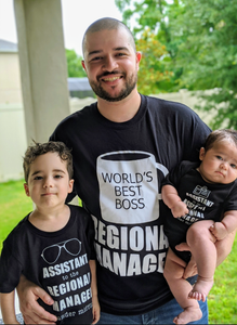 The Office inspired Regional Manager + Assistant to the RM + Assistant to the Assistant to the RM Shirt Father's Day Gift Set