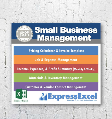 Small Business Management Software + Job Pricing Calculator | Invoice Template | Microsoft Excel Spreadsheet