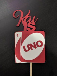 UNO Card Game Birthday Party Cake Topper