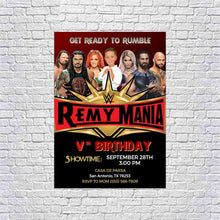 Load image into Gallery viewer, WWE Wrestlemania Birthday Invitation
