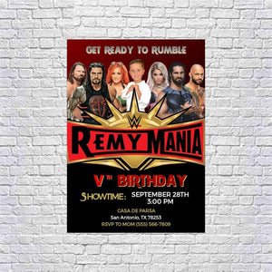 WWE Wrestlemania Birthday Invitation