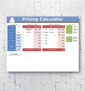 Cake Decorating Home Bakery Business Management Software + Pricing Calculator | Microsoft Excel Spreadsheet